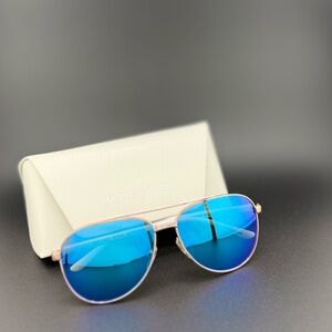 Michael Kors Gold Frame Sunglasses with Blue Lenses